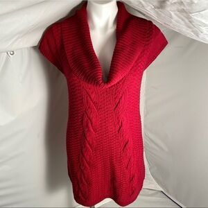 Express cowl neck red sleeveless tunic sweater M